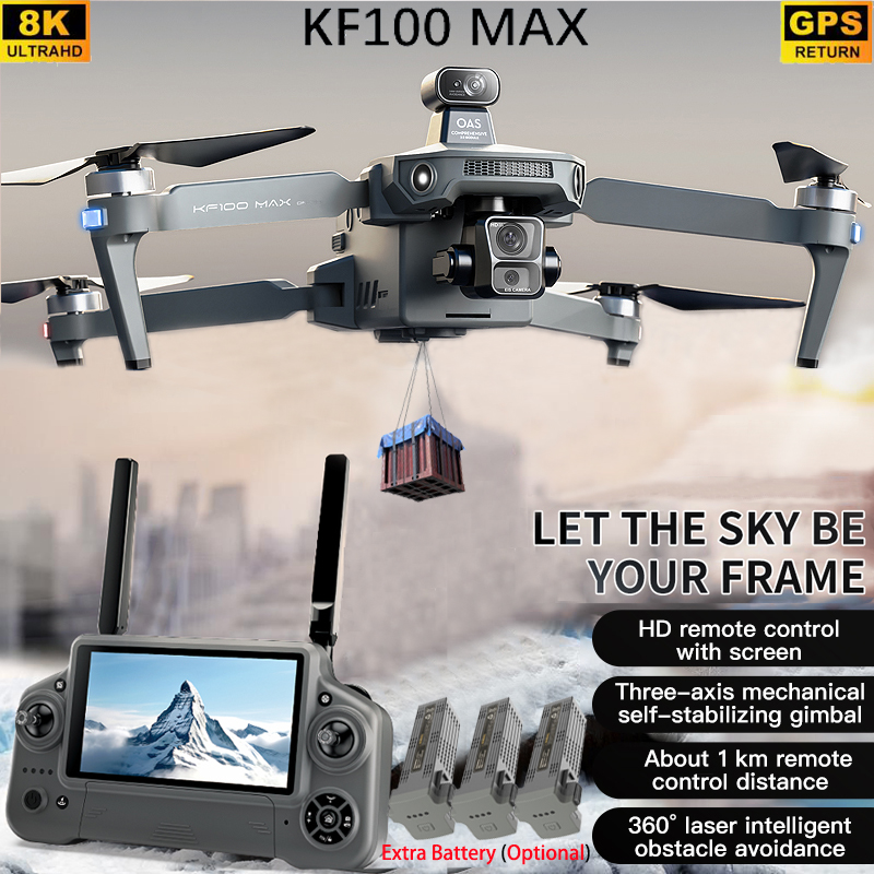 Rc Helicopter Electric - KF100 MAX GPS Drone 4K Kamera