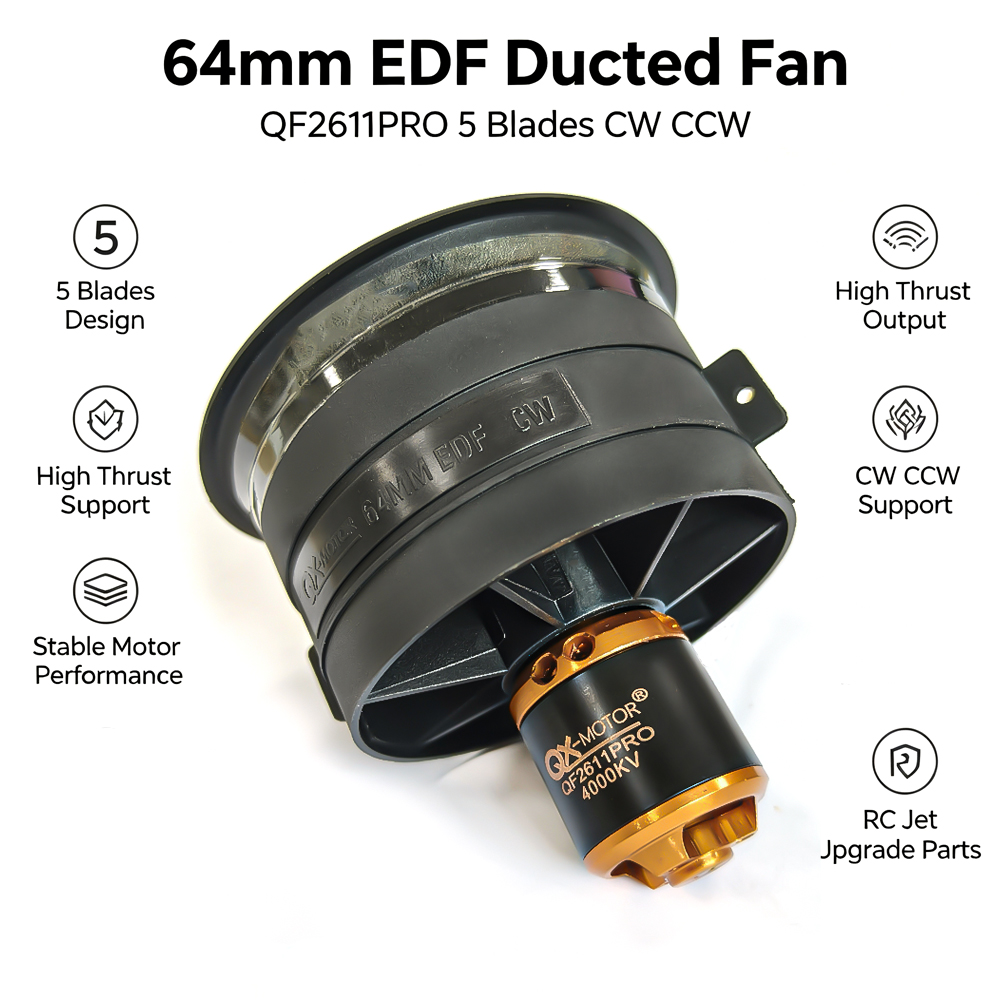Rc Helicopter Blade - QX-MOTOR 64mm EDF 5-Blatt-Impeller CW CCW