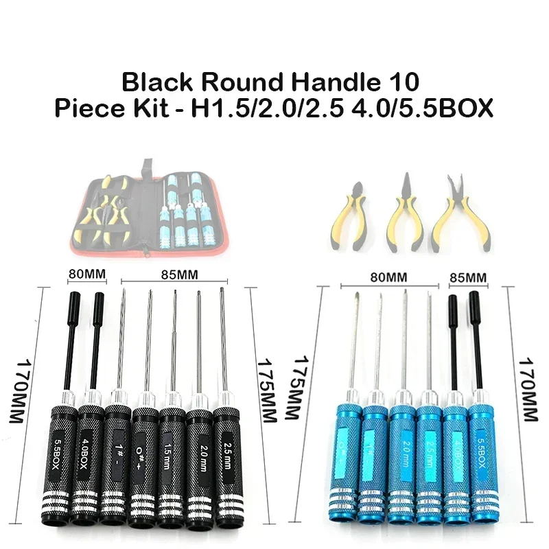Rc Helicopter Tool Kit - 10-teiliges Set Kugelgelenk-Werkzeuge 10-in-1 RC-Helikopter Schraubendreher